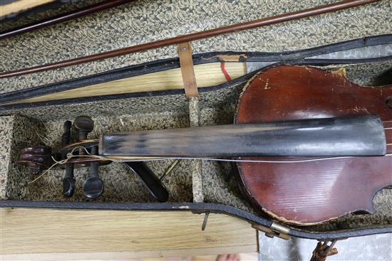 A holocaust survivor cased violin